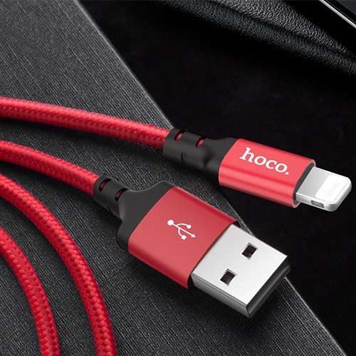 Красный усиленный USB-кабель Lightning Hoco X14 2m в Челябинске фото 6