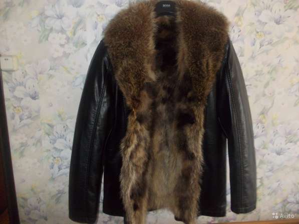 Куртка кожаная Италия мех волка в Москве фото 4