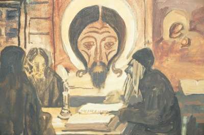 Бучкин П.Д., акварель «В монастыре».1916 в Санкт-Петербурге фото 3
