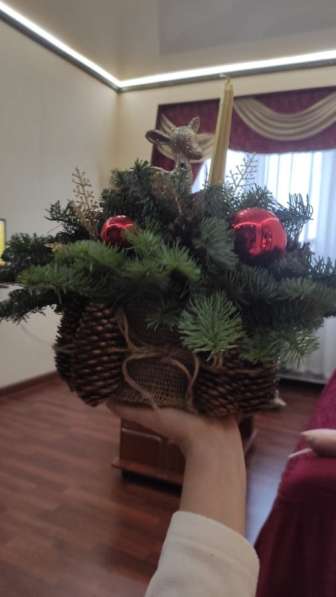 Композиция из живой ели в Москве фото 12