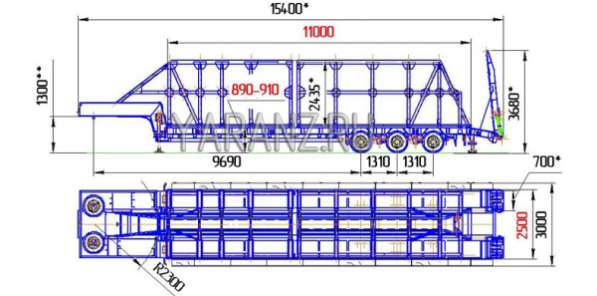 Панелевоз на базе трала 40 тонн, 11 метров со съемной фермой для перевозки панелей. в Челябинске фото 3