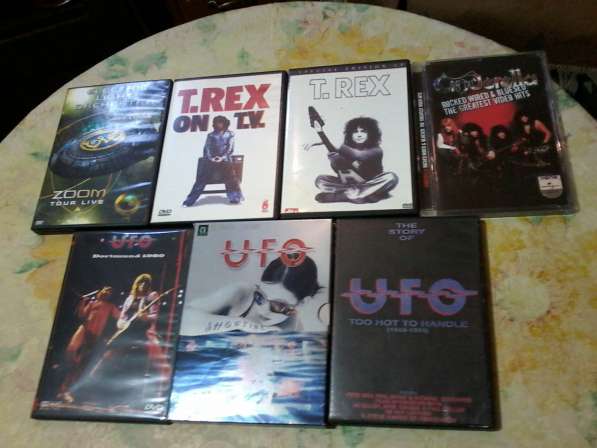 DVD с музыкой группT. REX, UFO, E.L.O.(7 шт.) Цена диска 50р