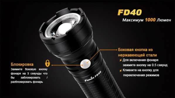 Fenix Светодиодный фонарь - Fenix FD40 линзованный в Москве фото 3