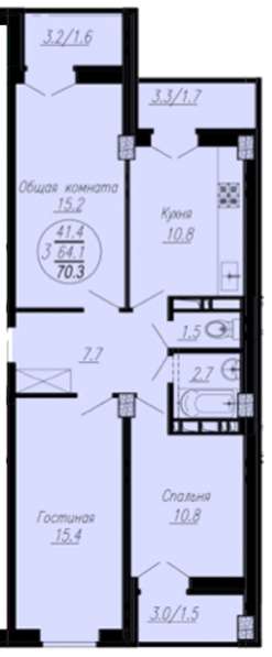 3-ком. 70,3 кв. м. 2671400 руб