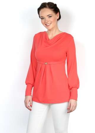 Блуза "Сельма" коралловая для беременных в фото 3