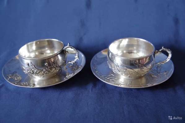 Две чайно-кофейные пары из серебра в Санкт-Петербурге фото 9