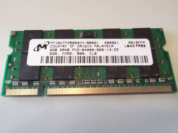 Память для ноутбука, DDR 2, 2 ГБ, одной планкой