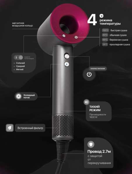 Продам фен super hair dryer в Перми фото 3