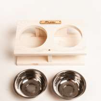 Именная подставка с 2мя мисками, в Москве