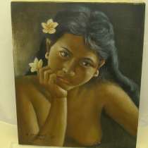 Картина винтажная портрет Девушка с Бали (X331), в Москве