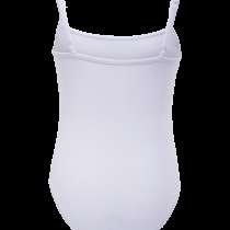 Купальник гимнастический на бретелях, хлопок, белый, р. 44-48, в Сочи