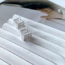 Серьги квадратные серебро 925 пробы, в Москве