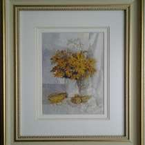 Картина -миниатюра «Жёлтый букет»,ручная работа, вышивка, в г.Минск