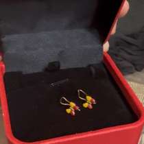 Золотые сережки с бабочками, в Москве