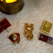 Советские значки Олимпийский мишка, Ульянов, ВЛКСМ, в Перми