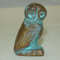 Фигурка литая бронзовая старинная Сова (Q717), в Москве