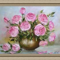 Картина маслом "Розовые розы.", в Ростове-на-Дону