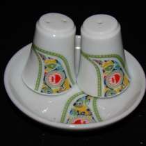 Солонка и перечница миниатюрные на блюдечке (V033), в Москве