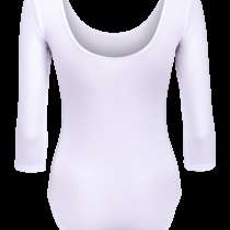 Купальник гимнастический с рукавом 3/4, полиамид, белый, р. 44, в Сочи