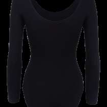 Купальник гимнастический с длинным рукавом, хлопок, черный, р. 36-42, в Сочи