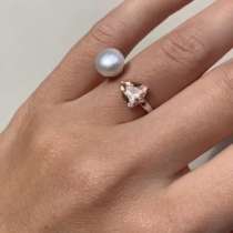 Серебрянок кольцо с жемчугом и цирконом, в Санкт-Петербурге