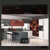 Кухня с барной стойкой Хюгге, в Москве