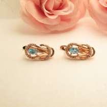 Серьги с цирконами. Позолота Опт, в Кемерове